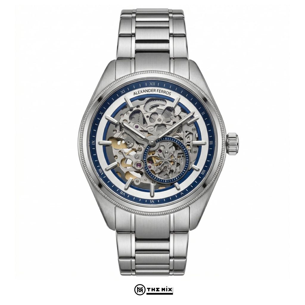 Đồng Hồ AF 9262S/05 - 40mm White Navy Automatic Skeleton