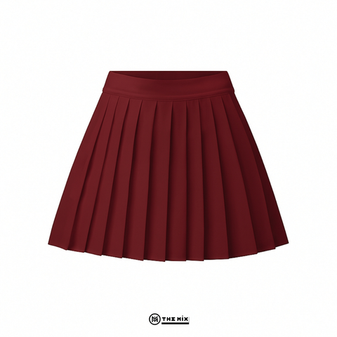 Chân Váy Pleated Skirt Xếp Ly Nhỏ - Đỏ