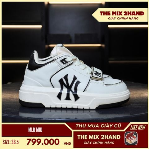 MLB Chunky Liner Mid Trắng - Size 36.5