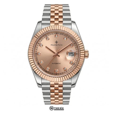 Đồng Hồ AF 8232D/15 - 38mm Light Sunburst Dial Fluted Silver Gold