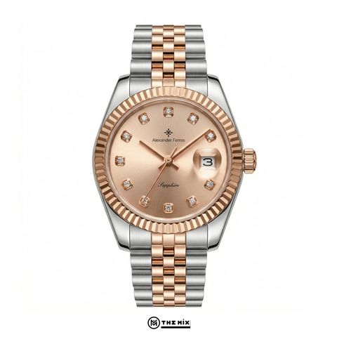 Đồng Hồ AF 8222D/16 - 31mm Light Sunburst Dial Fluted Silver Gold