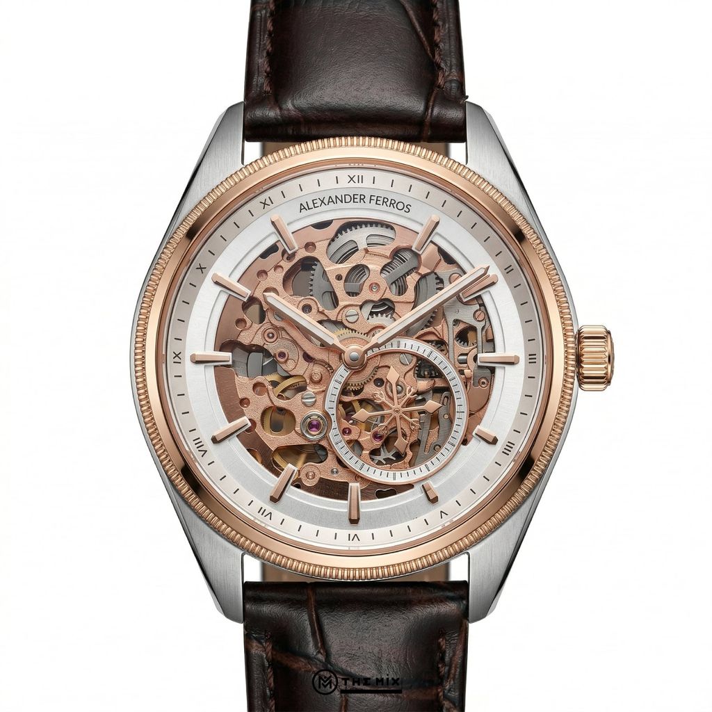 Đồng Hồ AF 9262R-02 - 40mm - White Gold Automatic Skeleton