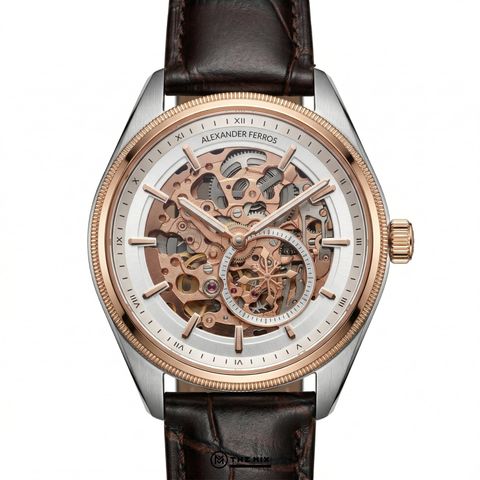 Đồng Hồ AF 9262R-02 - 40mm - White Gold Automatic Skeleton