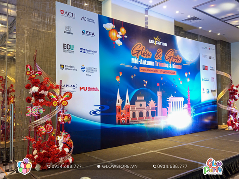 Trang trí Background Trung Thu khách sạn 2026 