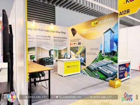 Dịch vụ setup gian hàng triển lãm - 3 mặt Hiflex 3m x 2,5m 