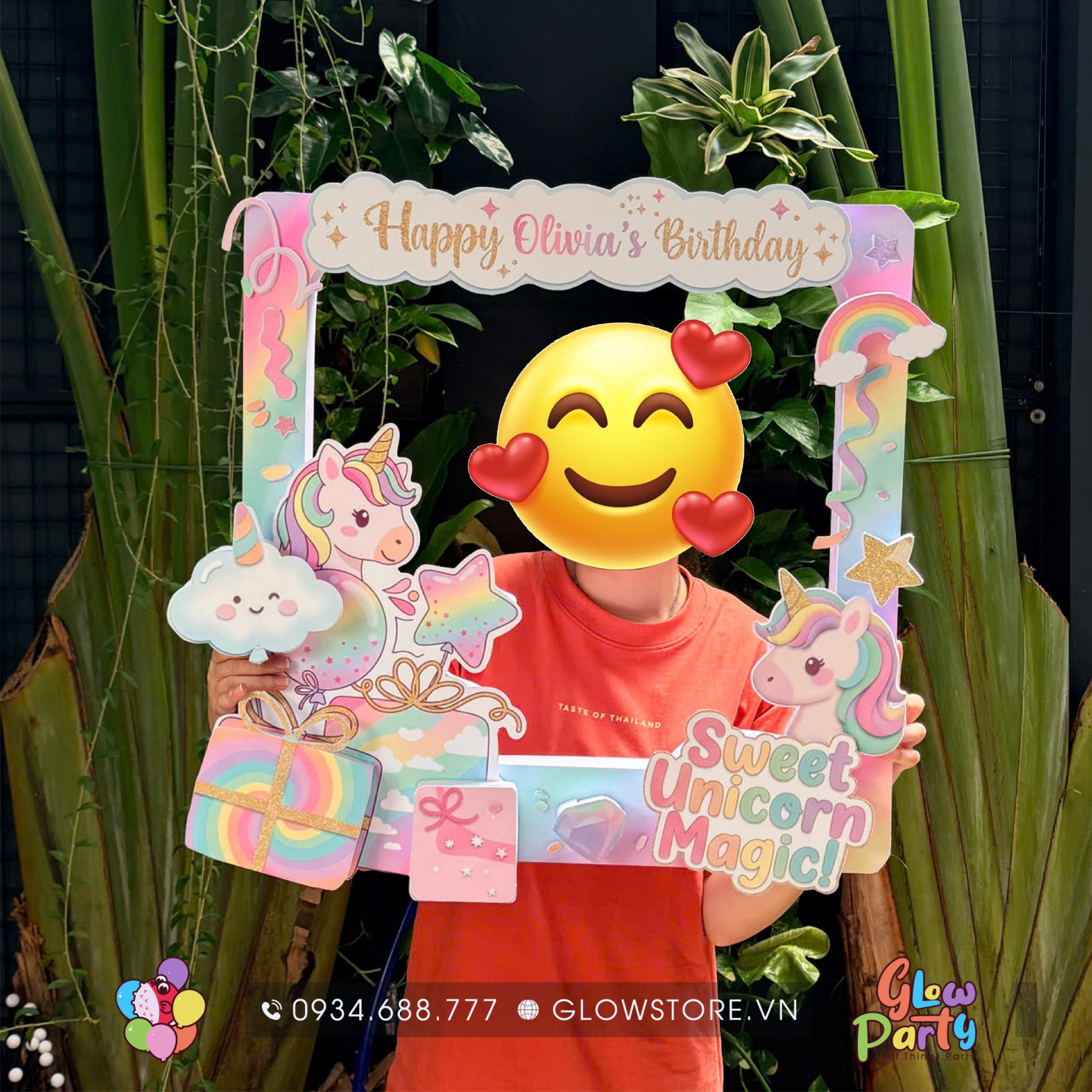 Khung Photobooth mini sticker - Chủ đề Unicorn