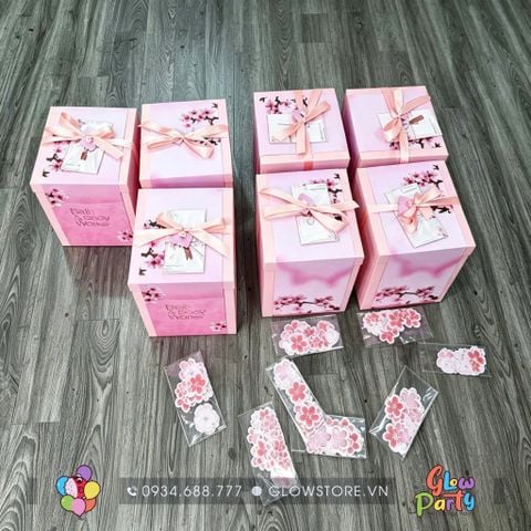 Bóng Bay Surprise – Hoa Anh Đào: Hộp Quà Mở Ra Bất Ngờ Tinh Tế & Lãng Mạn 