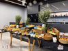 Combo trang trí bàn tiệc teabreak kết hợp treo cờ