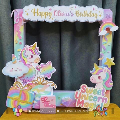  Khung Photobooth mini sticker - Chủ đề Unicorn 