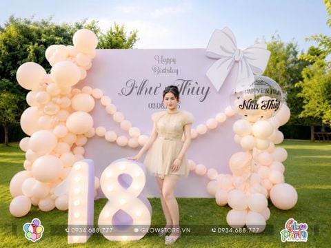Sinh nhật Nữ- Trang Trí background và bàn tiệc sinh nhật 