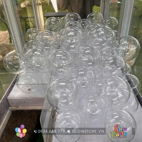 Cho thuê bóng nhựa trong suốt kích thước 15cm treo cành cây trang trí tiệc cưới sân vườn ngoài trời lãng mạn 