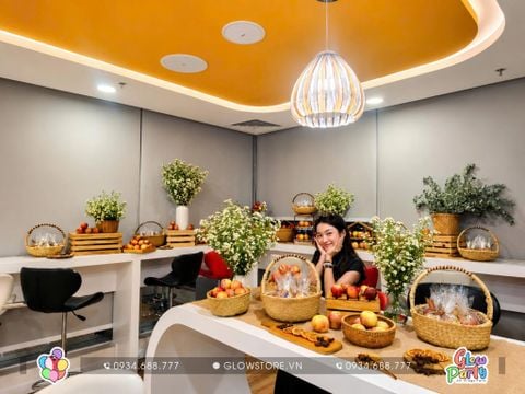 Combo trang trí bàn tiệc trái cây teabreak phong cách rustic mộc mạc  sang trọng cho sự kiện doanh nghiệp 