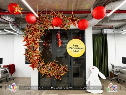 Sự kiện trung thu - Trang trí trọn gói Background Trung Thu mẫu 592 -  Line lồng đèn 2m2 trang trí Trung Thu 
