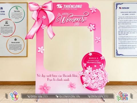 Gói Photobooth 1m4 x 2m3 Trang Trí Sự Kiện. Dự án thực tế cho sự kiện "International Women's Day" tại công ty Thiên Long 