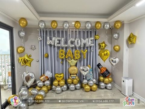 Trang Trí Trọn Gói Background Mẫu 630 - Welcome Baby