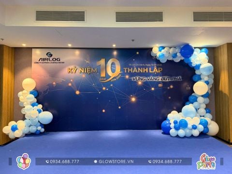 Trang trí trọn gói mẫu 640 - Backdrop bong bóng kỉ niệm thành lập 