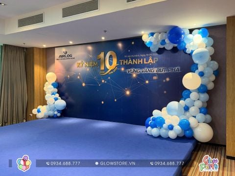 Trang trí trọn gói mẫu 640 - Backdrop bong bóng kỉ niệm thành lập