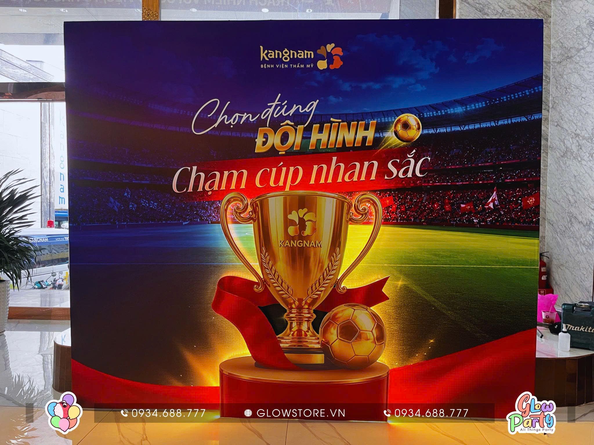 Trang trí trọn gói Background mẫu 576 - Backrop Ốp Nổi 3D Đi Đèn LED chủ đề World Cup