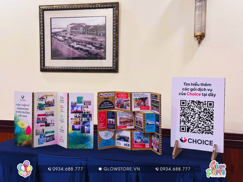 Folding Display Board (Standee để bàn) - Carton 16mm size 60 x 120cm 