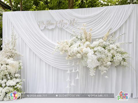  Rèm Background Vải Nhung Trắng 