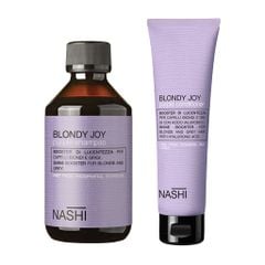 Combo Gội/Xả tím khử vàng Nashi Argan Blondy Joy (2 kích thước)