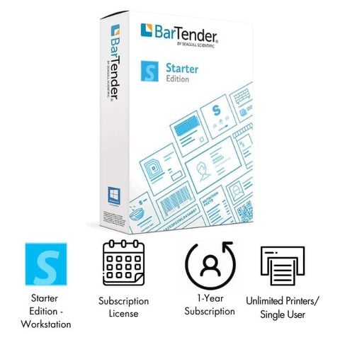 Phần mềm in tem mã vạch bản quyền BarTender Starter-Workstation BTS-WS-SUB-1YR