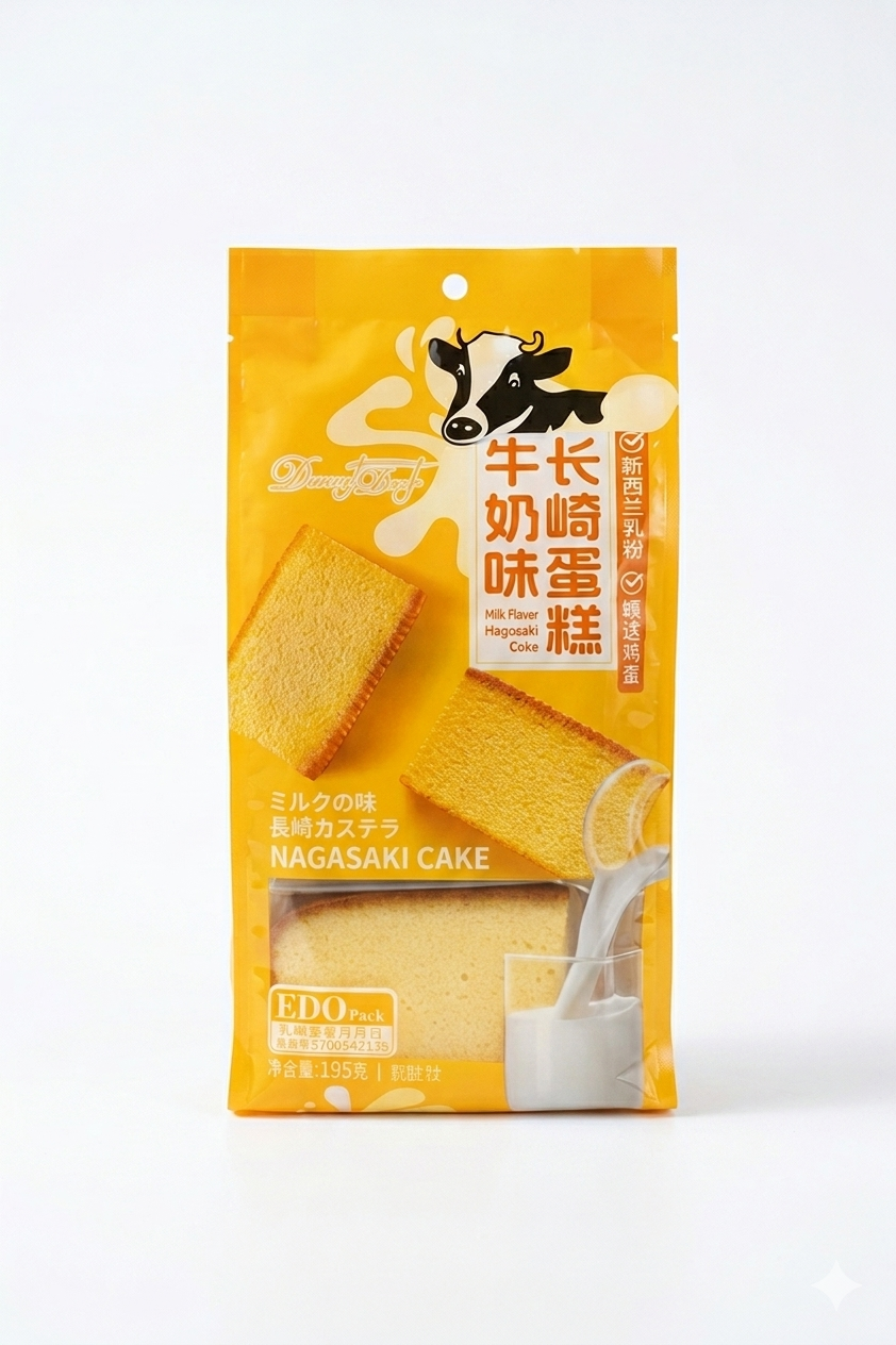  BÁNH BÔNG LAN NAGASAKI VỊ SỮA EDO PACK 195G 
