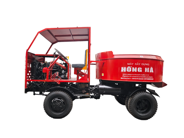 Máy trộn bê tông tự hành Hồng Hà phanh hơi