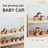 Bộ phương tiện Baby Car, kèm hộp gỗ Chàng Trai Gỗ