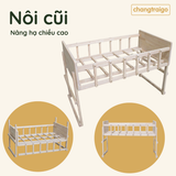 Nôi cũi cho bé sơ sinh, ghép cạnh giường, nôi gỗ tháo ráp tự nhiên Chàng Trai Gỗ