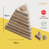 Đồ chơi xếp hình gỗ kim tự tháp, đồ chơi giáo dục Montessori, trò chơi giáo dục Chàng Trai Gỗ