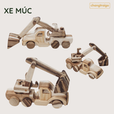 Combo 4 Xe Công Trình - Đồ Chơi Gỗ Trẻ Em Chàng Trai Gỗ