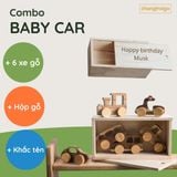 Bộ phương tiện Baby Car, kèm hộp gỗ Chàng Trai Gỗ