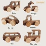 Bộ phương tiện Baby Car, kèm hộp gỗ Chàng Trai Gỗ