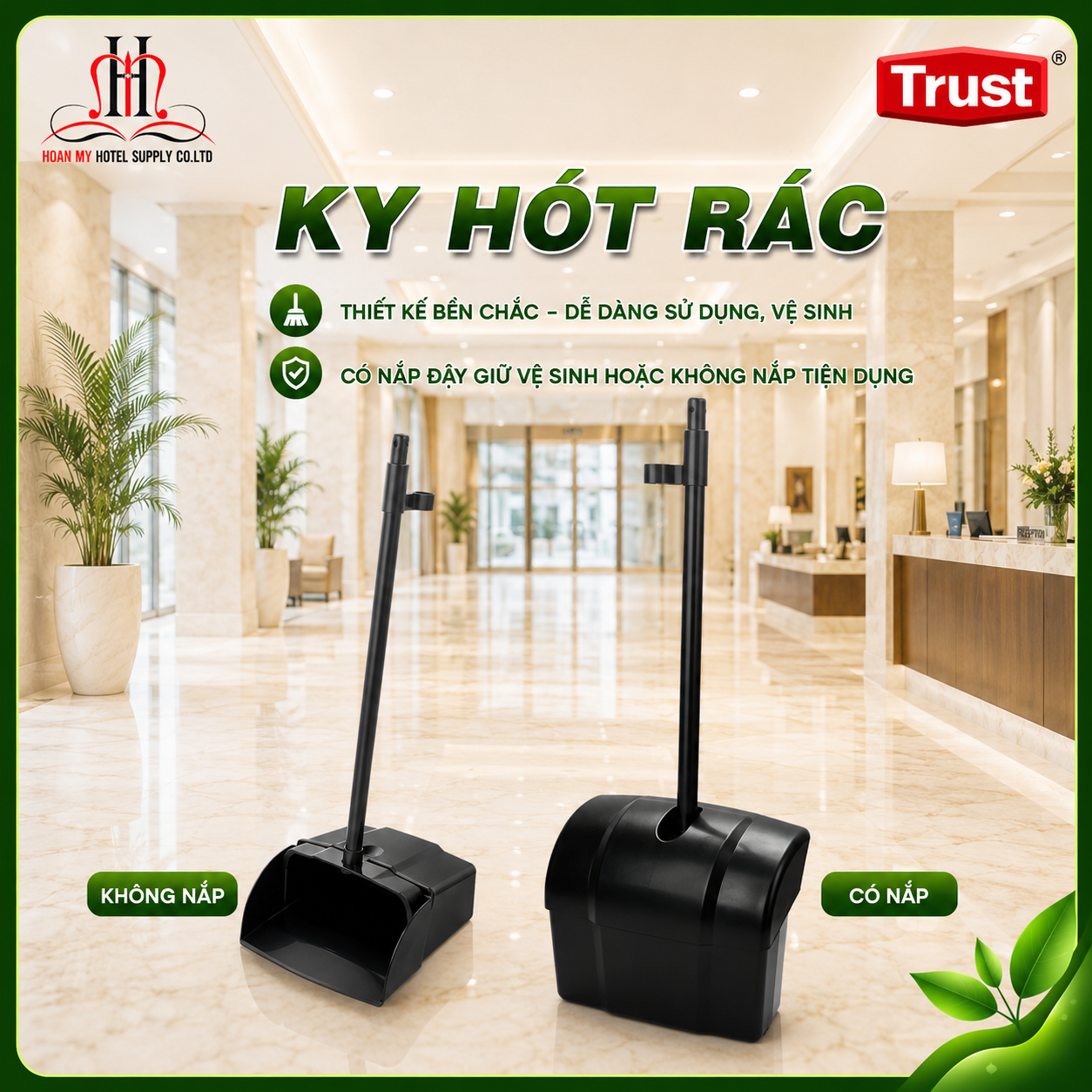  Ky hót rác có nắp 
