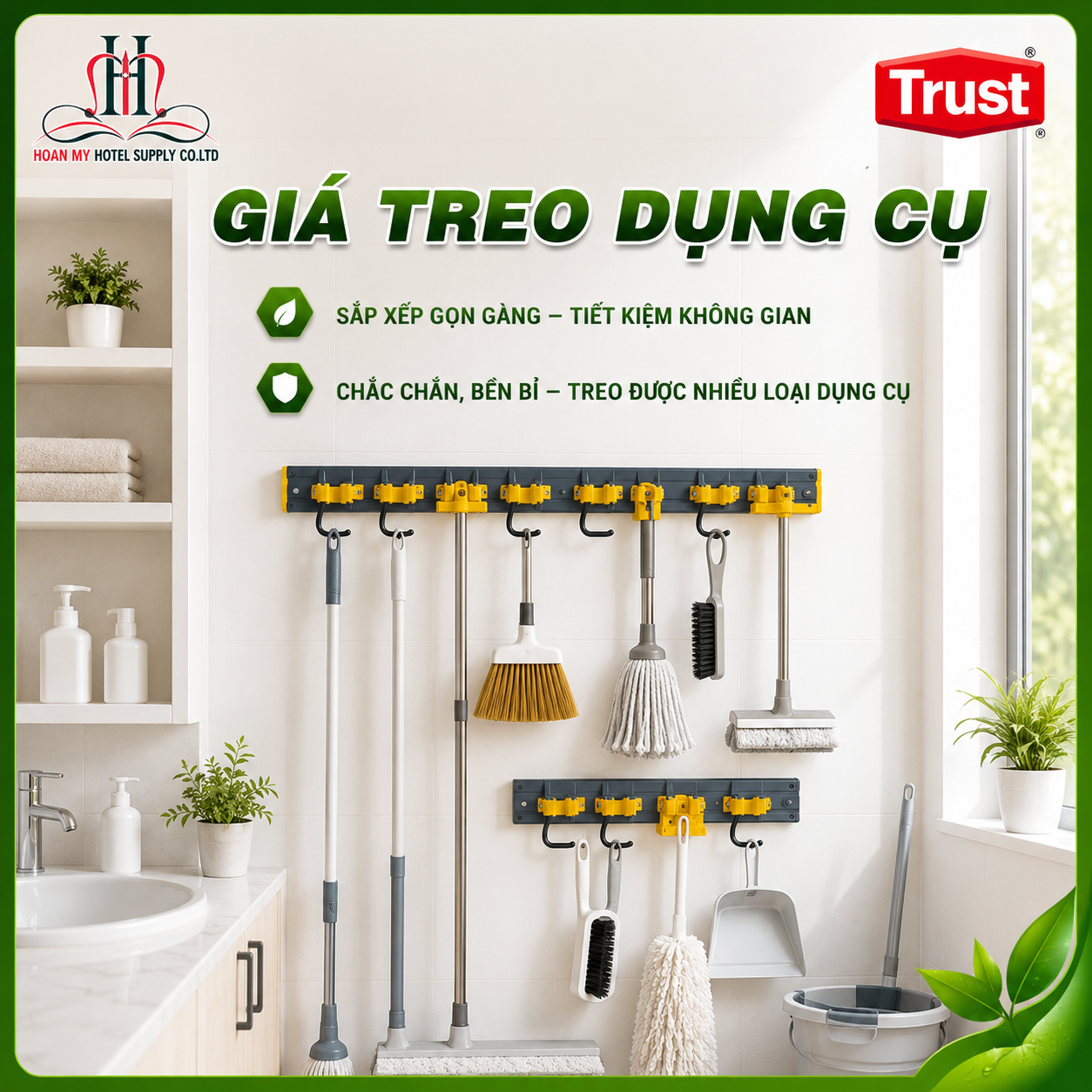  Giá treo dụng cụ vệ sinh 