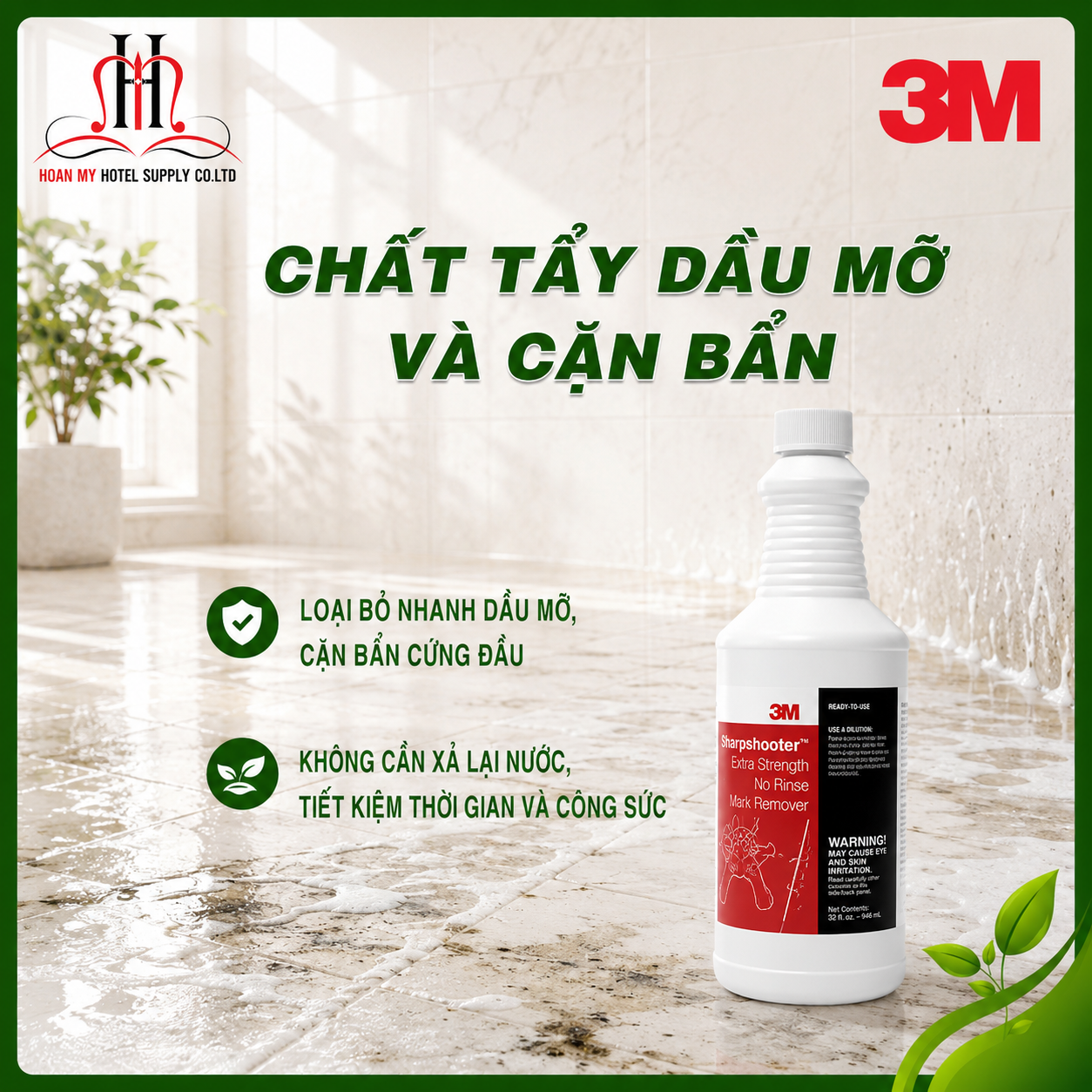  Hóa chất tẩy vết bẩn trên bề mặt nhựa, da,mica, sơn tường 3M 