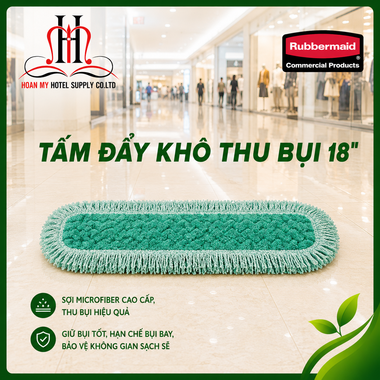  Tấm đẩy khô thu bụi 18" 