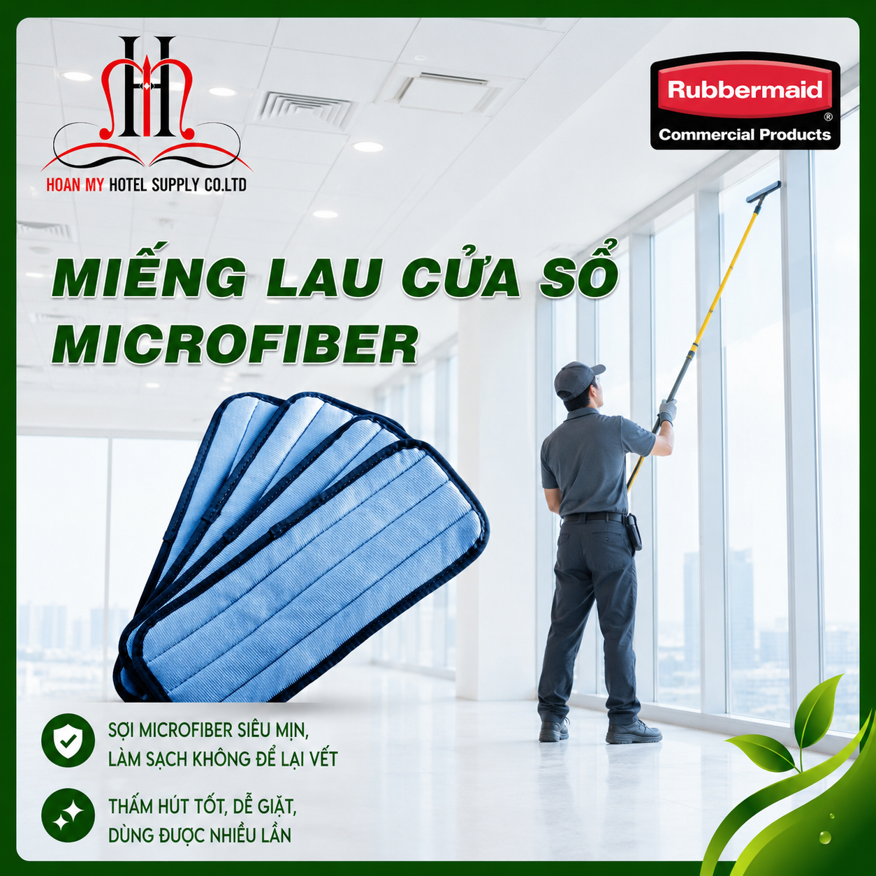  Miếng lau cửa sổ Microfiber 