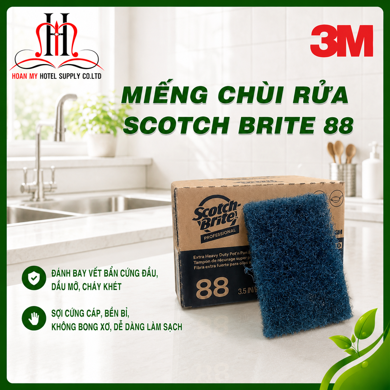  Miếng ráp cọ rửa xoong nồi Scotch Brite 88 