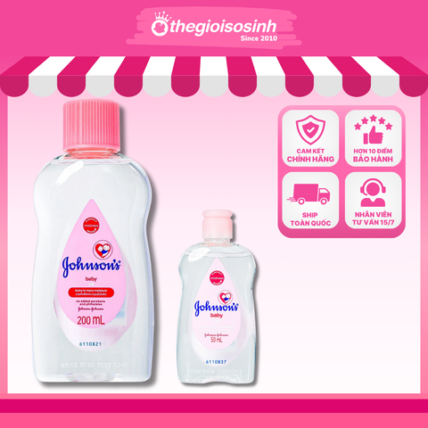 Chai dầu trẻ em Johnson's Baby Oil dùng để massage và dưỡng ẩm.