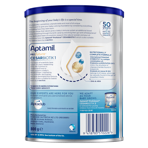 Sữa Aptamil Profutura Cesar Biotik Số 1 800g (0-6 tháng) - Hàng New Zealand