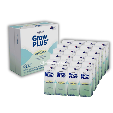 Thùng Sữa Bột Pha Sẵn Nutifood GrowPLUS A2 Beta-Casein 110ml/180ml - Dạng Thùng Tiện Lợi
