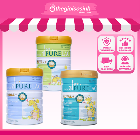 Sữa Công Thức Purelac New Zealand Số 1, 2, 3 Lon 800g