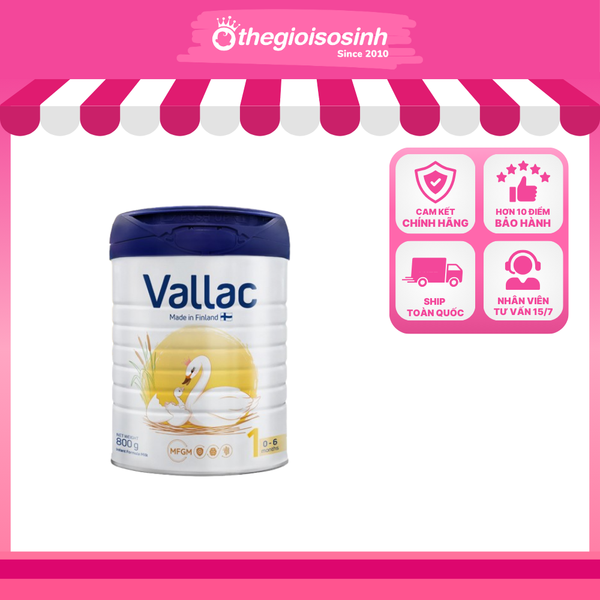 Xuất xứ Phần Lan - Sữa bột Vallac 800g số 1-2-3 cho bé 0-36 tháng