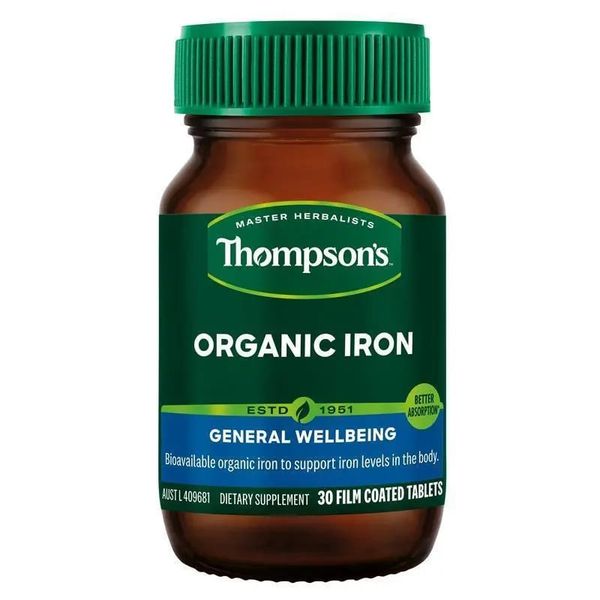 Viên sắt hữu cơ Thompson’s Organic Iron Úc 30 viên
