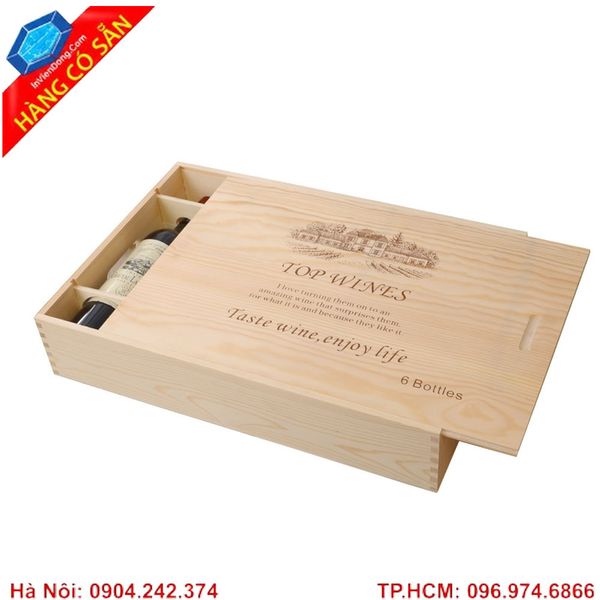 Hộp đựng chai rượu gỗ tự nhiên đẹp
