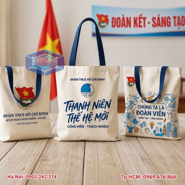 In Túi Tote Quà Tặng Đoàn Viên Giá Rẻ Tại Hà Nội