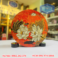 Hộp Sơn Mài Tròn Họa Tiết Hoa Sen – Tuyệt Tác Quà Tặng Giá Rẻ Tại Hà Nội
