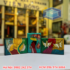 Hộp Sơn Mài Đựng Trang Sức Và Đồng Hồ Lót Nhung Có Gương Cao Cấp